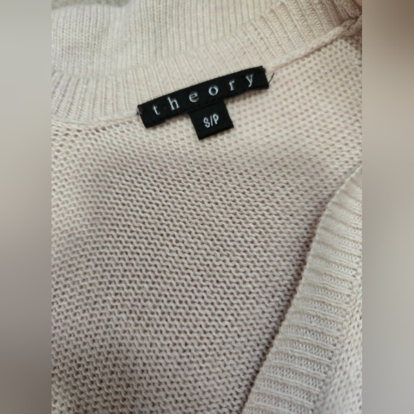 THEORY Cashmere Cotton Pale Pink Oversized Sleeveless Sweater with Pockets.Small - Picture 8 of 11